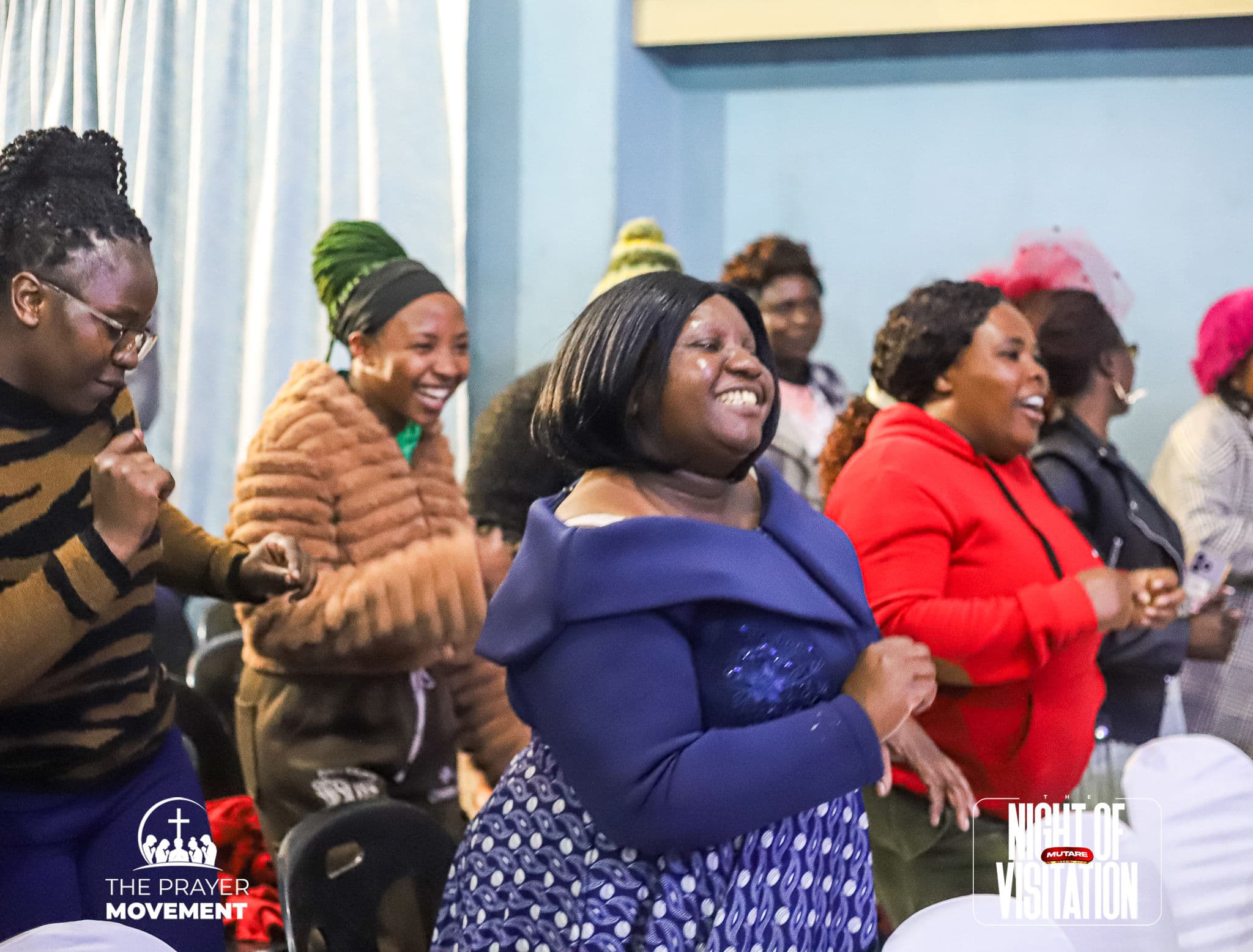 Congregation dancing and worshipping at the Night of Visitation